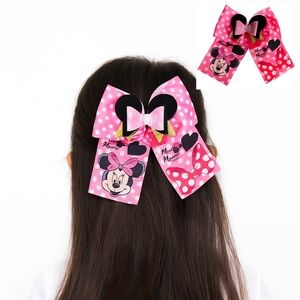 Minnie Mouse Disney Inspired 7” Cheer Hair Bow For Girls and Toddler